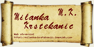 Milanka Krstekanić vizit kartica